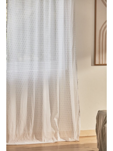 Calma House Κουρτίνα Παραθύρου με Θηλιές 140x280 Plumeti White
