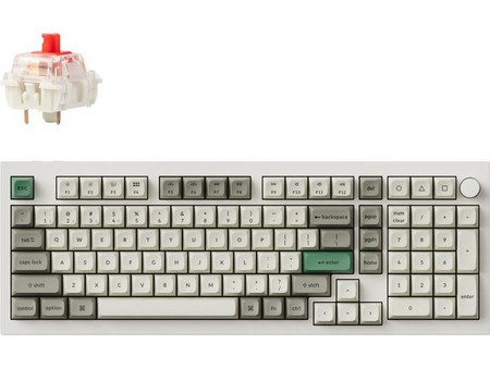 Keychron Q5 Max QMK/VIA Ασύρματο Μηχανικό Gaming Πληκτρολόγιο με Gateron Jupiter Red Διακόπτες RGB White