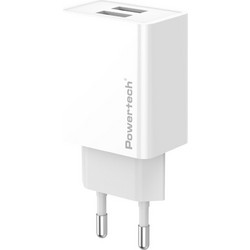 Powertech PT-1321 Φορτιστής χωρίς Καλώδιο με 2 Θύρες USB-A 12W White