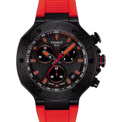 Tissot T-Sport Ανδρικό Ρολόι Χρονογράφος με Κόκκινο Καουτσούκ Λουράκι T141.417.37.061.01