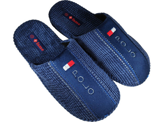 Fame Χειμερινές Ανδρικές Παντόφλες Navy Μπλε 41/086