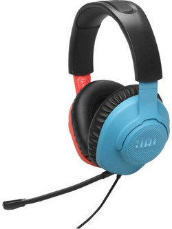 JBL Quantum 100N Gaming Headset Over Ear Black Red Blue