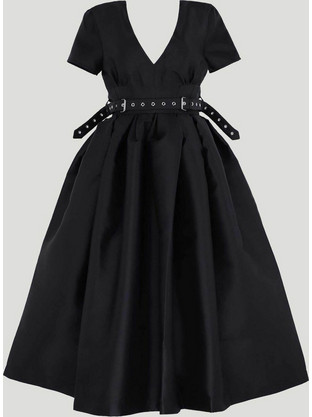 Marques' Almeida Midi Φόρεμα για Γάμο / Βάπτιση Μαύρο AW24DR0428MKBK