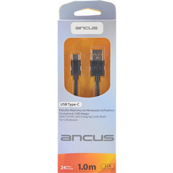 Ancus USB-A to USB-C 1m Black 5210029057113