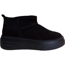 Commanchero Γυναικεία Μποτάκια Πλατφόρμα Suede Μαύρα με Γούνα 51243-521