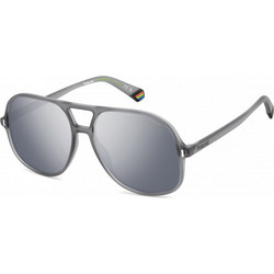 Polaroid Eyewear PLD6217S RIW Ανδρικά Γυαλιά Ηλίου Aviator Κοκάλινα Γκρι με Aσημί Φακό