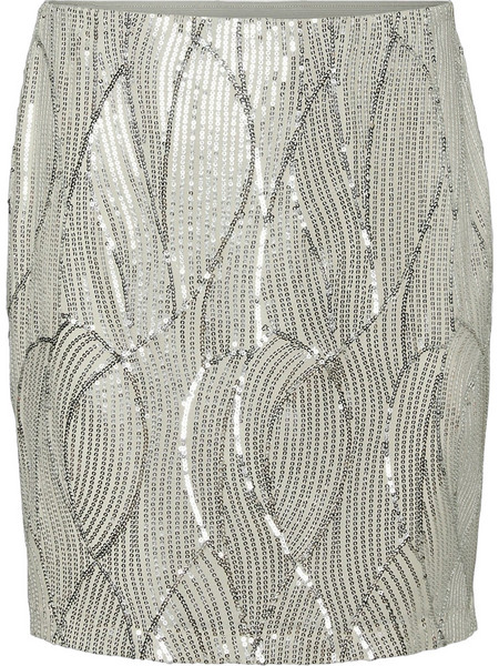 Vero Moda Μίνι Φούστα με Παγιέτες Ψηλόμεση Pencil Ασημί 10317123