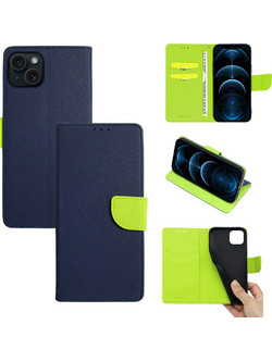 Sonique Trend Wallet Navy Blue / Lime (iPhone 15 Plus)