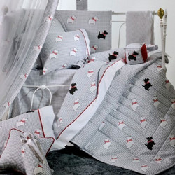 Down Town Home 767 Scottish Dog Βρεφικό Πάπλωμα Κούνιας 145x95cm Γκρι