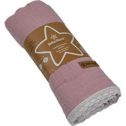 Bebe Stars Swan Πάνα Αγκαλιάς από Μουσελίνα Ροζ 90x90cm