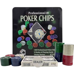 Σετ 100 Αριθμημένες Μάρκες Poker σε Μεταλλικό Κουτί με 2 Τράπουλες HTS00095