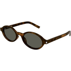 Saint Laurent SL751 003 Ανδρικά Γυαλιά Ηλίου Στρογγυλά Κοκάλινα Καφέ με Μαύρο Φακό