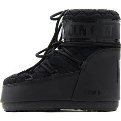 Moon Boot Ambidextrous Γυναικεία Μποτάκια Χιονιού Δερμάτινα Μαύρα Αδιάβροχα με Γούνα 1409540-N001