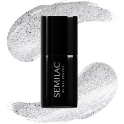 Semilac 605 White Flash Glitter Ημιμόνιμο Βερνίκι Νυχιών 7ml