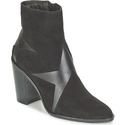Kurt Geiger Skywalk Γυναικεία Μποτάκια Αστραγάλου Suede Μαύρα με Χοντρό Ψηλό Τακούνι