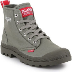Palladium Pampa Hi Γυναικεία Αρβυλάκια Γκρι με Χοντρό Χαμηλό Τακούνι 76258-325-M