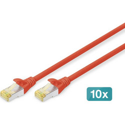 Digitus S/FTP Cat.6a Καλώδιο Δικτύου Ethernet 3m Red 10τμχ DK-1644-A-030-R-10