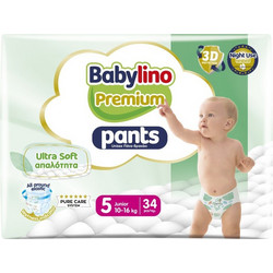 Babylino Premium Pants Ultra Soft Πάνες Βρακάκι No5 10-16kg 34τμχ