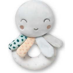 Interbaby Χταποδάκι Blue Υφασμάτινη Κουδουνίστρα Κρίκος για Νεογέννητα