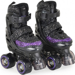 Byox Sparkle Inline Αυξομειούμενα Rollers Παιδικά Μωβ Μαύρα