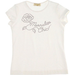 Monnalisa Παιδικό T-Shirt Κοντομάνικο Εκρού 716603AC 6201-0001
