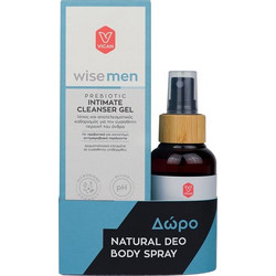 Vican Wise Men Prebiotic Intimate Cleanser Gel 250ml + Natural Deodorant Spray 100ml