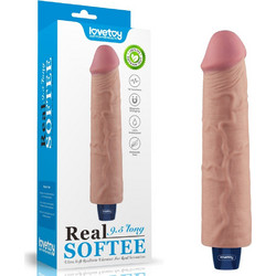 Lovetoy Real Softee Vibrating Dildo 9.5" Ρεαλιστικός Δονητής 24.5cm Flesh