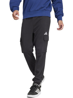 Adidas Essentials Ανδρικό Παντελόνι Φόρμας Fleece με Λάστιχο Μαύρο JE3865