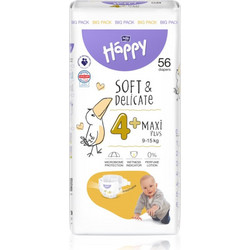 Bella Happy Soft & Delicate Πάνες No4+9-15kg 56τμχ