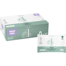 Naif Baby & Kids Plastic Free Μωρομάντηλα Χωρίς Οινόπνευμα & Άρωμα 8x54τμχ
