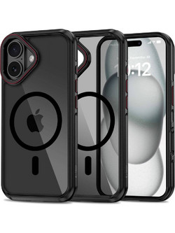 Tech-Protect MagHybrid MagSafe Back Cover Black/Red (iPhone 16 )