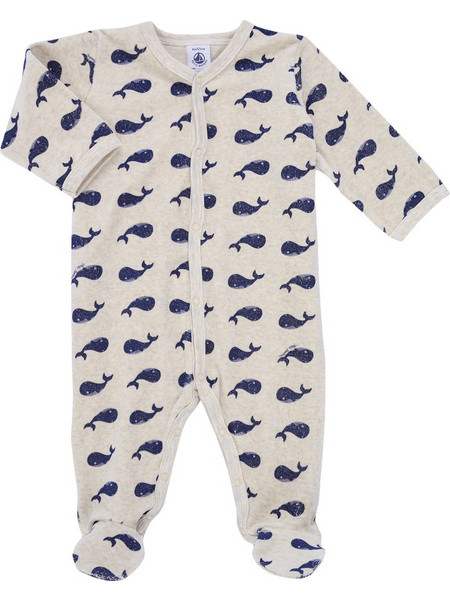 Petit Bateau Φορμάκι Μακρυμάνικo για Αγόρι Μπεζ Navy Μπλε A0AX3-01
