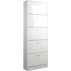 Bakaji Παπουτσοθήκη Ξύλινη Λευκή M59xΠ22xY169.5cm 02813469