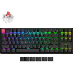 Keychron K8 V2 QMK Aluminium Hot Swappable Ασύρματο Μηχανικό Gaming Πληκτρολόγιο TenKeyLess με Keychron Super Red Διακόπτες RGB Black