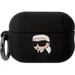 Karl Lagerfeld 3D Logo NFT Karl Θήκη Σιλικόνης με Γάντζο για Apple AirPods Pro 2 Μαύρη