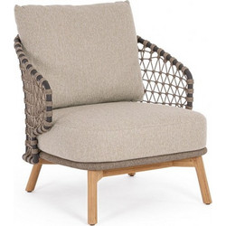 Kare Design Eularia Πολυθρόνα Κήπου Rattan Μπεζ KA-0660645