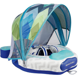 Mambobaby Βρεφικό Σωσίβιο Swimtrainer με Σκίαστρο για 6 Μηνών έως 2 Ετών Μπλε B503
