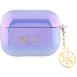 Guess 4G Logo Collection Charm Θήκη Σιλικόνης για Apple AirPods Pro 1 / 2 Μωβ