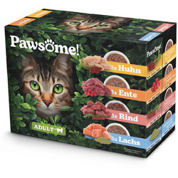 Pawsome Adult MultiPack with Meat & Fish in Gravy 12x85gr