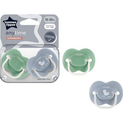 Tommee Tippee Anytime Ορθοδοντικές Πιπίλες Σιλικόνης 18-36m Duck 2τμχ