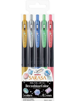 Zebra Sarasa Clip Σετ Στυλό Gel 0.5mm Πολύχρωμο 5τμχ ZB-37860