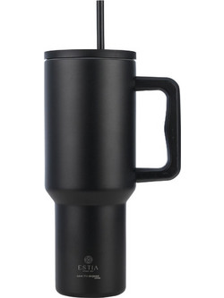 Estia Straw Tumbler XL Save The Aegean Midnight Black 1.2lt