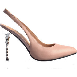 Versace 19V69 Γόβες Slingback Δερμάτινες με Τακούνι Στιλέτο Nude AMR639-61