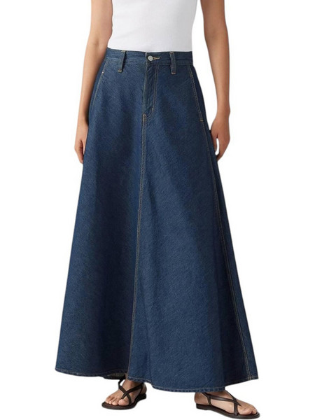 Levi's Μακριά Φούστα Τζιν Ψηλόμεση A-Γραμμή Navy Μπλε 001T4-0001