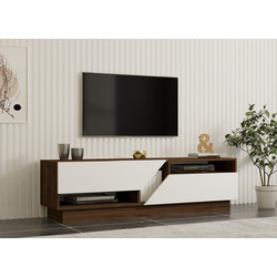 Hanah Home Έπιπλο Τηλεόρασης Μοριοσανίδα Καρυδί Μ166xΠ46xΥ10cm Koza 835PUQ3058