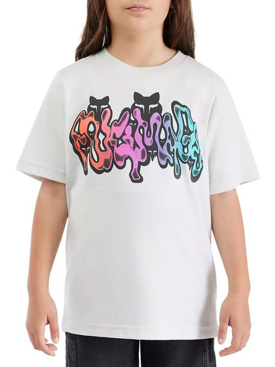 Fox Racing Παιδικό T-Shirt Κοντομάνικο Λευκό Φούξια Ροζ Γαλάζιο 33571-097