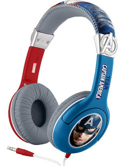 eKids Captain America Ενσύρματα Ακουστικά On Ear Μπλε Γκρι