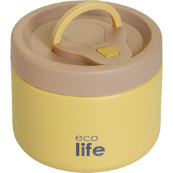 Ecolife Δοχείο Φαγητού Θερμός Inox 650ml Κίτρινο