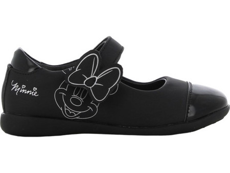 Minnie Mouse Παιδικές Μπαλαρίνες Δερματίνη Ανατομικές με Σκρατς Μαύρες DM010239-02