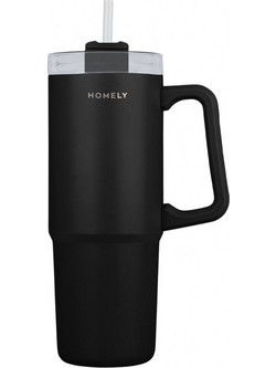Estia Homely Straw Tumbler Midnight Black 900ml
